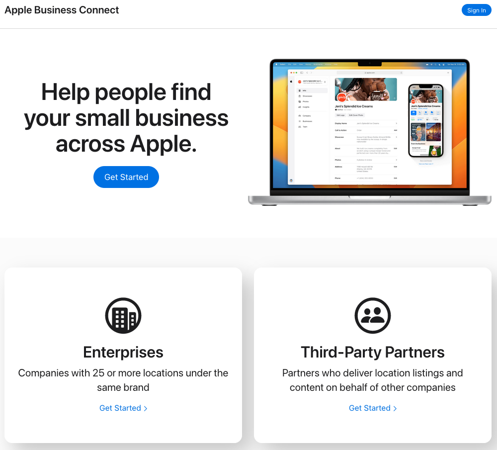 Apple Business Connect Screen