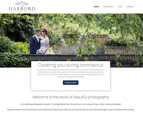 Screengrab of Alan Harbord Photography website